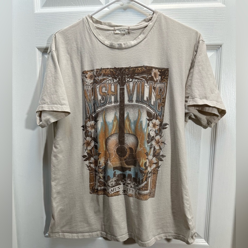 Altar'd State Beige Nashville Guitar Graphic Tee